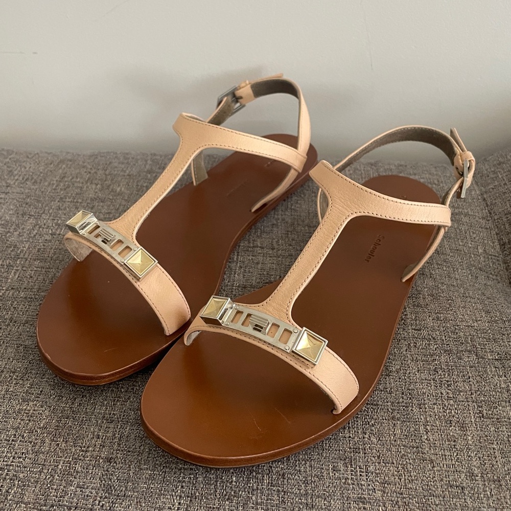 Proenza Schouler Brown and Beige Leather Sandals